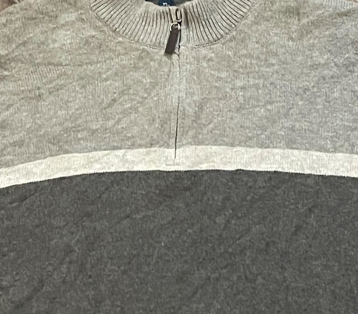 Men's Gray Sweater with White Stripe