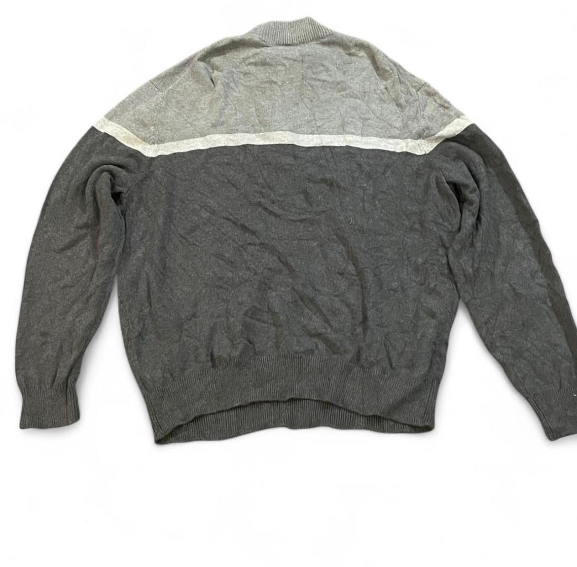 Men's Gray Sweater with White Stripe
