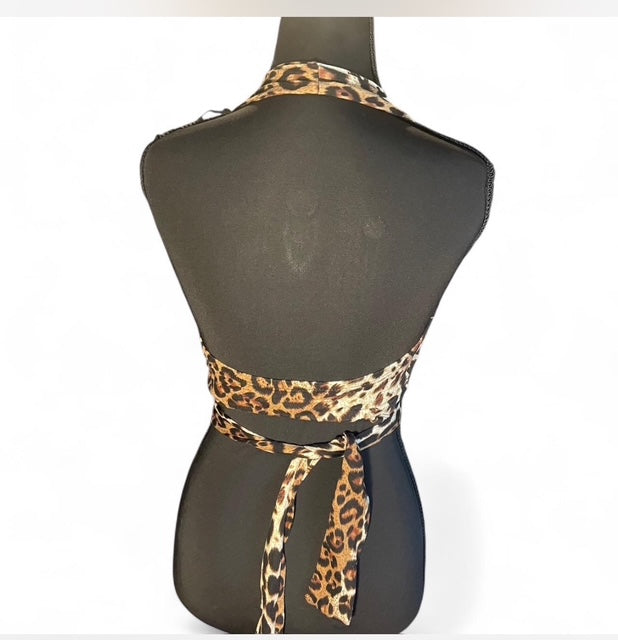Diosa Animal Print Halter Crop Top