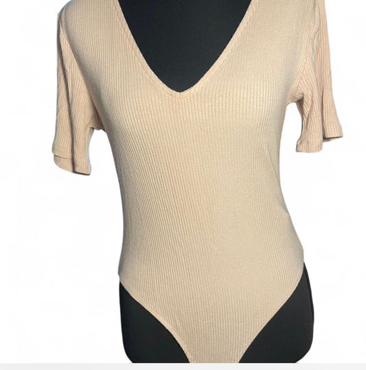 Cream Ribbed Bodysuit