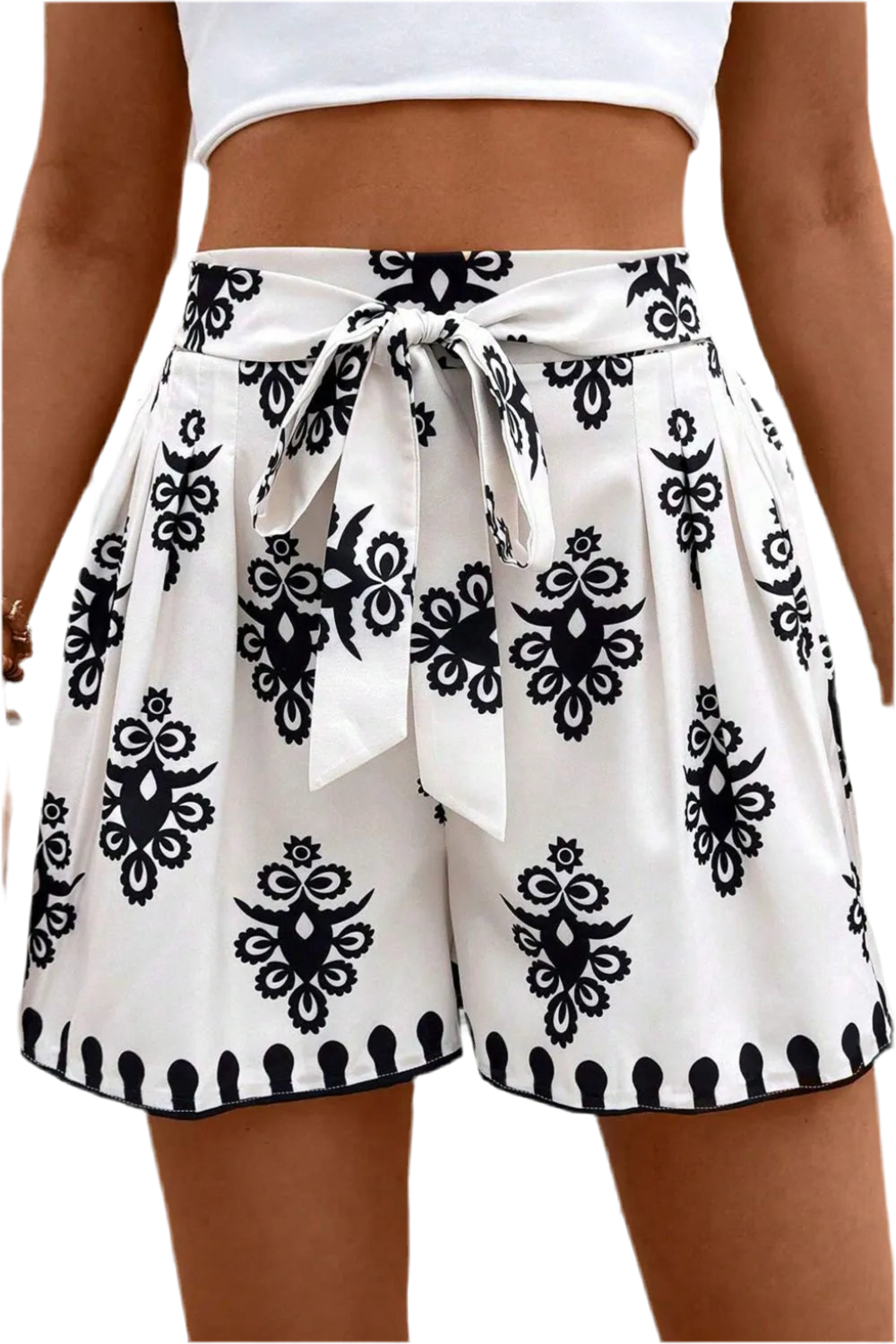 Tied Printed Shorts