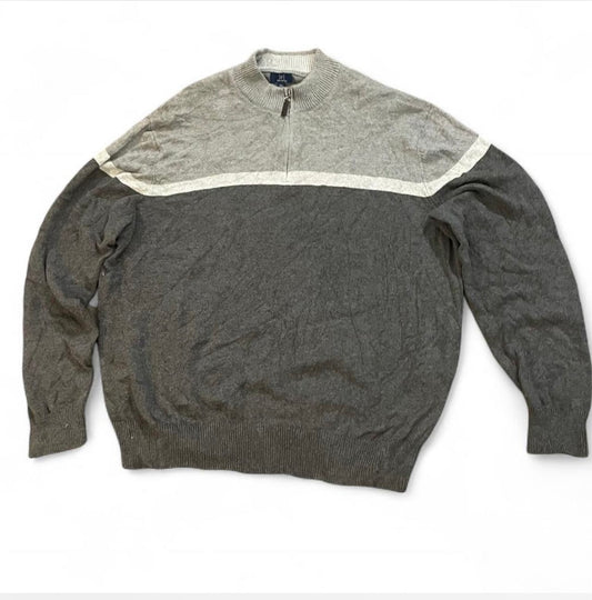 Men's Gray Sweater with White Stripe