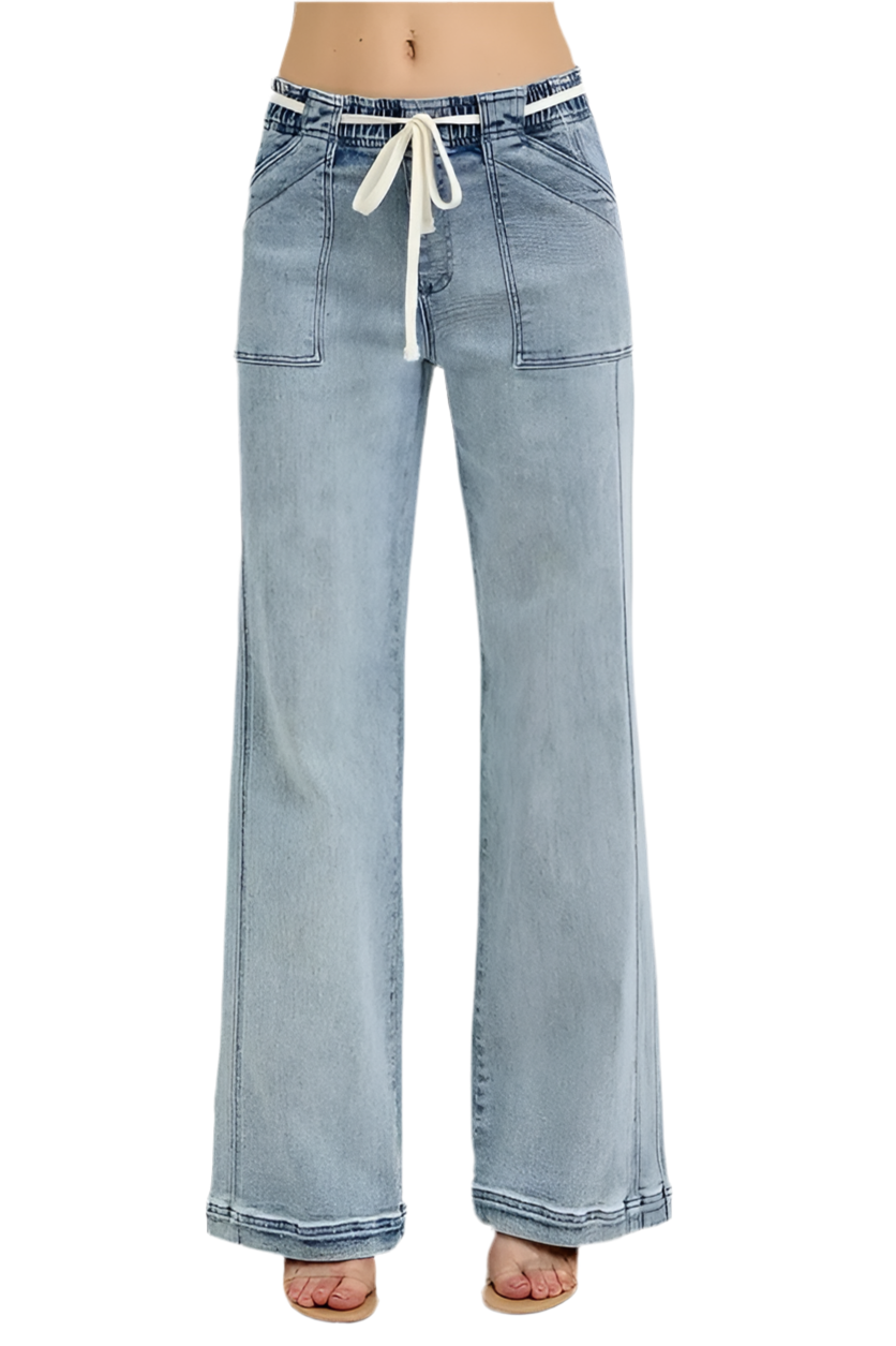 RISEN Full Size Straight Leg Jeans with Pockets Plus Size
