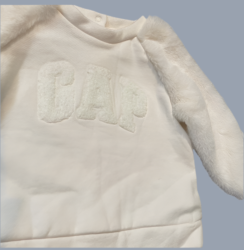GAP Cream Fuzzy Sleeve Sweatshirt