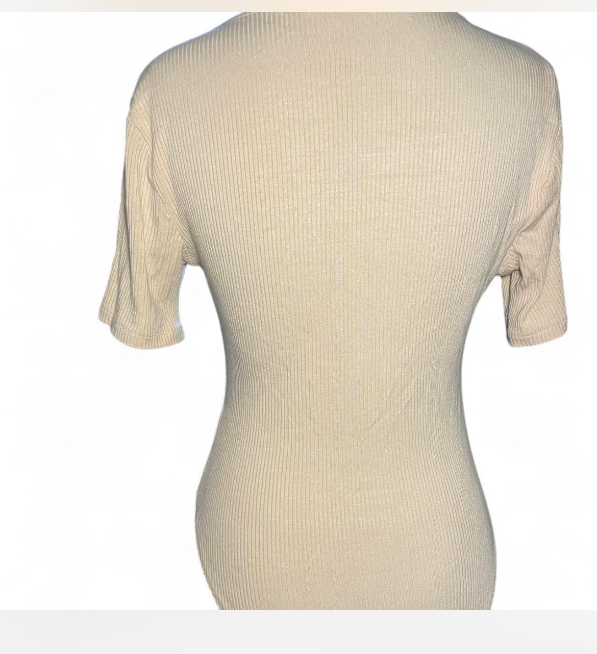 Cream Ribbed Bodysuit