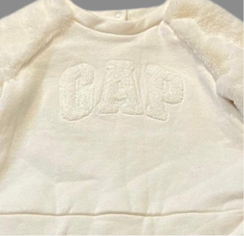 GAP Cream Fuzzy Sleeve Sweatshirt