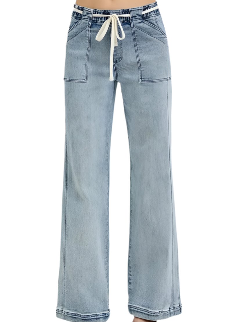 RISEN Full Size Straight Leg Jeans with Pockets Plus Size