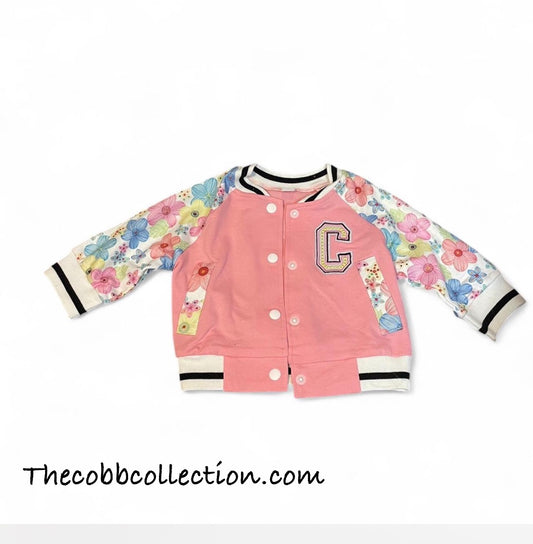 Pink and Floral baby jacket