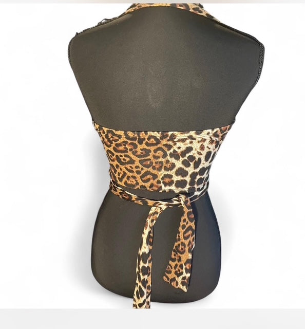 Diosa Animal Print Halter Crop Top