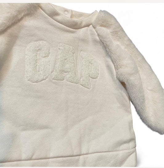 GAP Cream Fuzzy Sleeve Sweatshirt